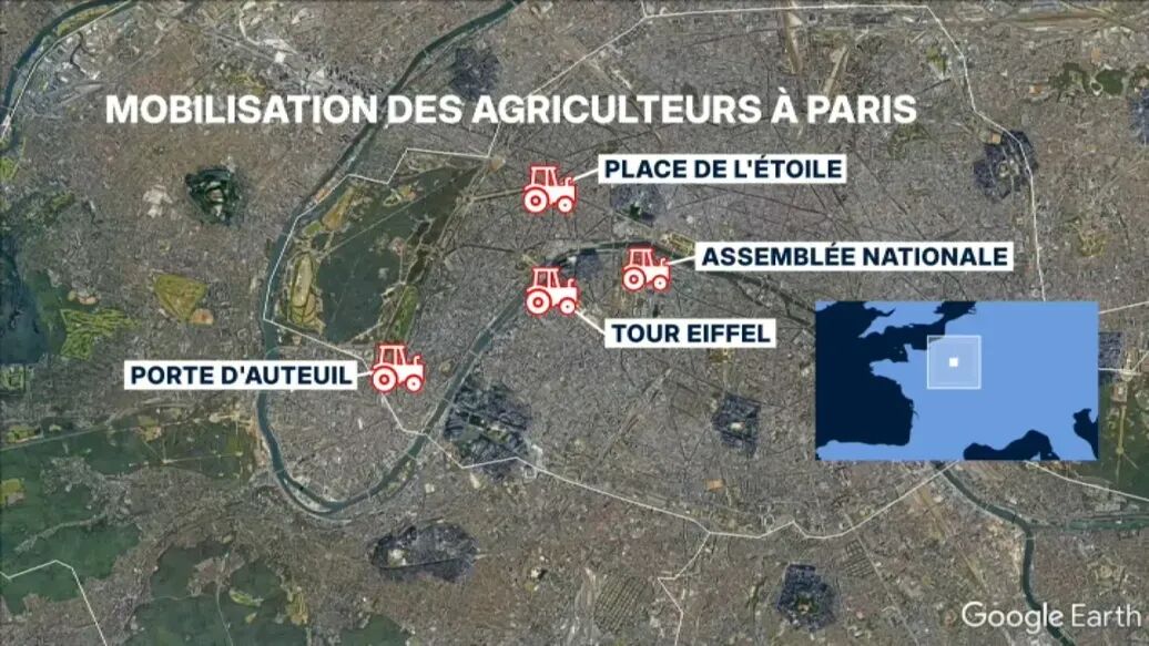 农民开着拖拉机,“占领”巴黎市中心?